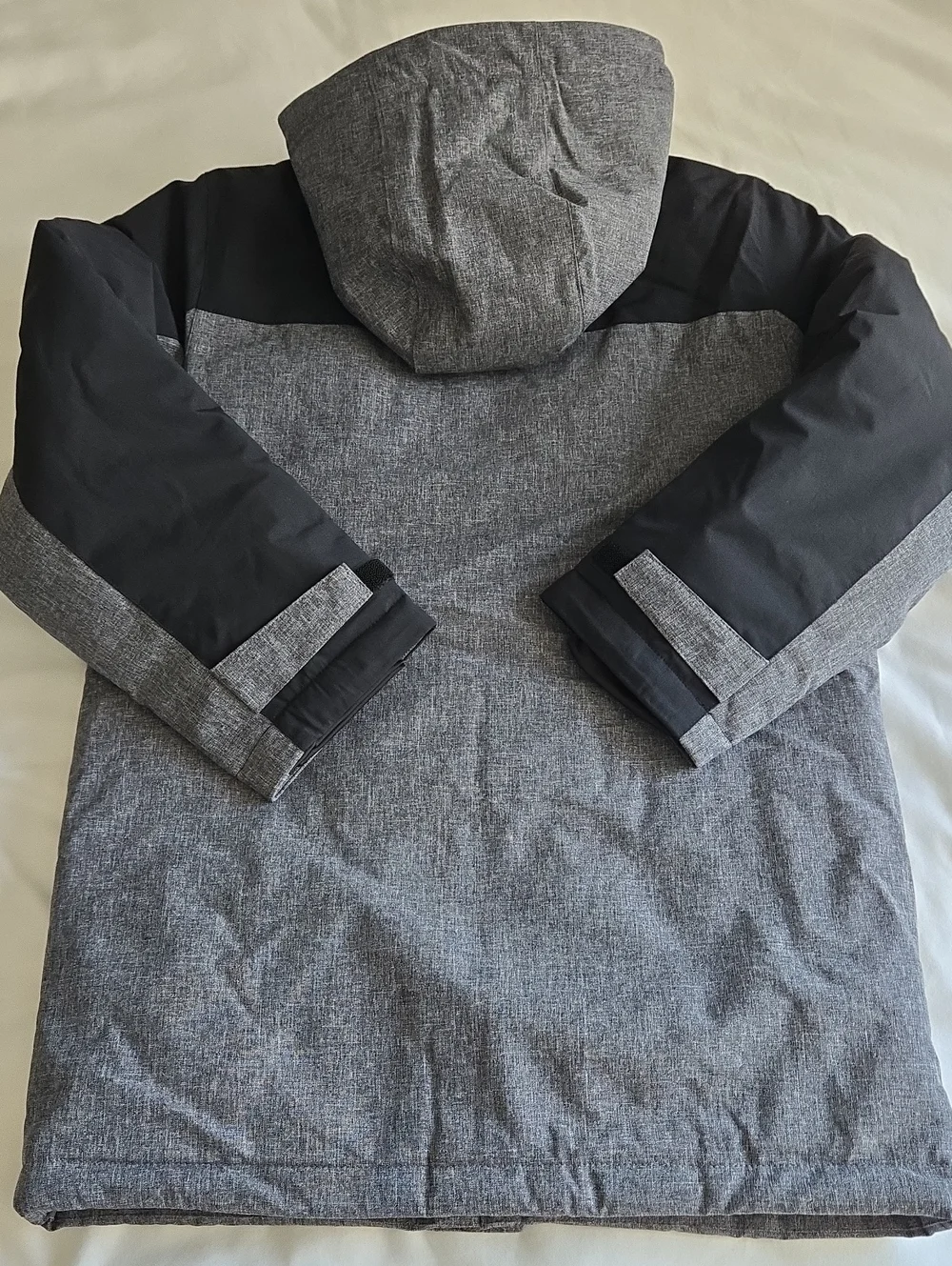 Quiksilver Youth Kids Gray & Black Checkerboard Lined Hooded Parka Puffer Jacket
